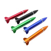 Stylo de dessin animé créatif avec logo de petite fusée 0.5/0.7mm, jouet rotatif en plastique à bille en forme de missile 1.0mm pour simulation de carrosserie