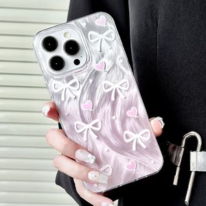 เคสโทรศัพท์สำหรับ iPhone 17 Pro Max ลายเลเซอร์ขนนก โบว์ผ้าตาข่ายรูปหัวใจ รูใหญ่ ป้องกันการกระแทก - Product Image 3