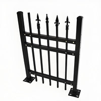 Clôture en acier zingué galvanisé Panneau de piquetage à revêtement en poudre noir pour cour, jardin, confidentialité, sécurité, conception de caillebotis à tubes carrés