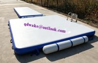 Plateforme flottante gonflable sur mesure en PVC Drop Stitch avec échelle en acier inoxydable