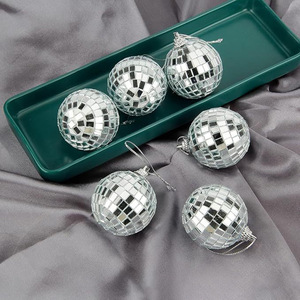 Boule disco miroir, ornement de Noël, sphère réfléchissante en mousse, décoration de fête, lot de 6 pièces, décoration de scène - Product Image 1