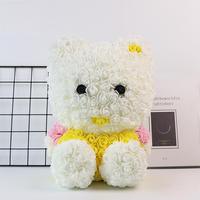 Nouvel Arrivage – Série Cadeaux Chaton : Boîte Cadeau Sac OPP avec Fleur Éternelle Colorée et Mignonne, Longue Durée, pour Remise de Diplôme