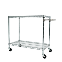 Chariot de stockage antistatique en acier inoxydable à 4 roues personnalisé pour la sécurité ESD, chariot à étagères en fil métallique ESD, chariot à bobines ESD