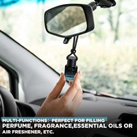 Pendentif de mini diffuseur de parfum de voiture vide personnalisé de 8ml Bouteille de diffuseur de parfum de voiture suspendue ronde en verre noir