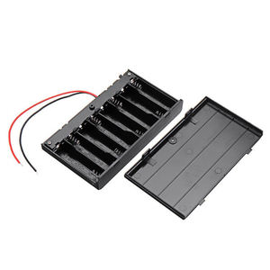 Tempat Baterai ABS 12v 8AA dengan Tutup, Saklar ON/OFF dan Kabel, Paket Baterai 8xAA dalam Koneksi Seri - Product Image 1