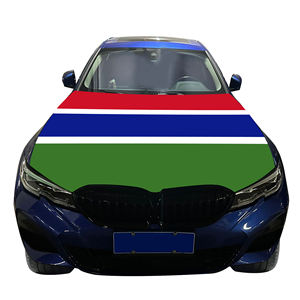 La bandera de la cubierta del capó del coche Nacional De <span class=keywords><strong>Gambia</strong></span>, bandera de la cubierta del motor del coche, venta directa de fábrica de tela elástica personalizada al por mayor - Product Image 5