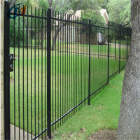Valla tubular de metal galvanizado de seguridad, puerta de acero zincado de hierro forjado para patio escolar y comunitario