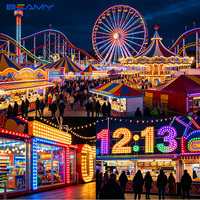 Luz LED RGB de píxel tipo cabujón programable de 35 mm DC24V para atracciones de feria, ruedas gigantes y parques temáticos