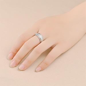 Nhẫn xoay giảm stress bằng thép không gỉ 8mm, trang sức thời trang, mạ vàng, khắc nổi, dành cho nam - Product Image 4