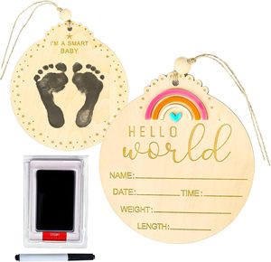 Cadeau pour bébé personnalisé avec empreinte de main pour <span class=keywords><strong>faire</strong></span> une annonce d'arrivée de nouveau-né - Product Image 1