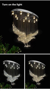 Mới ban đầu Vòng LED trần phòng pha lê bóng Mặt dây chuyền ưa thích ánh sáng trần LED Đèn trần - Product Image 3