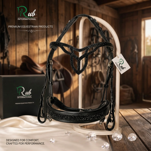 Bridon d'équitation confortable en cuir rouge et noir, souple et portable, design indien pour l'équitation d'endurance - Product Image 1