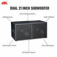 Subwoofer passif double 21 pouces JSL, subwoofer professionnel PA 133 dB pour concert, festival, boîte de nuit, DJ, système de sonorisation live, OEM