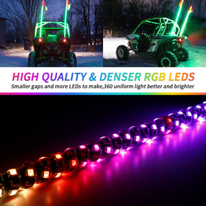 Lampe LED fouet télécommandée, antenne lumineuse colorée, lampe universelle pour drapeau, pour SUV, ATV, UTV, RZR - Product Image 4