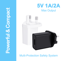 Chargeurs USB AC-DC muraux avec certifications ETL CE FCC UKCA 5V1A/2A 5W/10W Écologiques pour écouteurs et appareils photo
