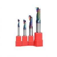 Fresa de un solo filo de carburo sólido de alta precisión D3.175mm 1/8 pulg. con revestimiento DLC y ranura en O para aluminio, brocas para router CNC