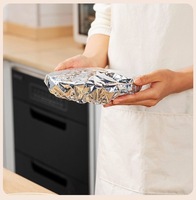 Lot de 50 couvercles alimentaires réutilisables en aluminium, couvercles élastiques en aluminium pour bols, assiettes, récipients, couvercles alimentaires isolants