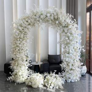 Arco de flores de seda estilo bohemio de LANJO Wholesale para decoración de bodas, arreglos de fondo con arco de flores artificiales. - Product Image 5