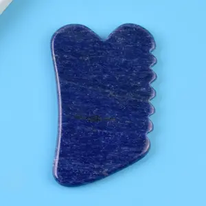 DIY热卖sodalite guasha按摩器天然碧玉刮板颈部面部美容刮痧护肤工具Gua sha