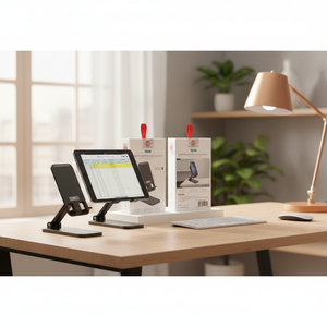 Supporto da tavolo regolabile di 360 gradi rotanti compatibile con iPad e altri dispositivi in alluminio e acciaio - Product Image 3