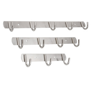 Wei Privilege Stainless Steel Wall <b>Hooks</b> 304 Rectangle Minimalist Easy Install Kitchen <b>Bathroom</b> Towel Coat Rack - Product Image 1