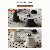 Table basse ronde blanche multifonctionnelle au design moderne, prix bas, sur mesure, avec base en acier carbone pour salon