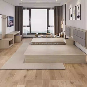 Inexpensive Hotel Bedroom Furniture <b>Set</b> with Low Profile <b>Bed</b> Frame Nihtstands TV Cabinet & Wardrobe For 3 Star Hotel <b>Full</b> Room - Product Image 1