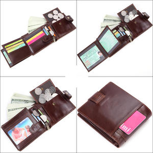 กระเป๋าสตางค์หนังวัวแท้ Andong สำหรับผู้ชาย ป้องกัน RFID  แบบหลายช่องใส่ของ ดีไซน์ย้อนยุค  กระเป๋าใส่เหรียญอเนกประสงค์ - Product Image 6