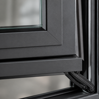 Fenêtre coulissante moderne en alliage d'aluminium avec moustiquaire en acier inoxydable et design graphique pour projets hôteliers