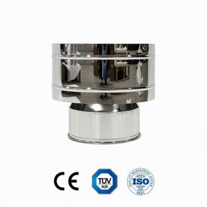 Capot de cheminée anti-refoulement en acier inoxydable à double paroi de <span class=keywords><strong>125</strong></span> mm (5 po) avec capuchon de pluie pour <span class=keywords><strong>tuyau</strong></span> de poêle à granulés de bois - Product Image 1