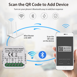 Módulo de Interruptor WiFi Matter de 1/2/3 Gangs, Relé Inteligente para Automatización del Hogar, Compatible con Homekit, <span class=keywords><strong>SmartThings</strong></span>, Alexa y <span class=keywords><strong>Google</strong></span> <span class=keywords><strong>Home</strong></span> - Product Image 5