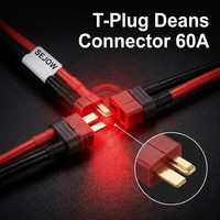 SEJOW T-Stecker Deans-Verbinder Männlich Weiblich 60A Niedriger Widerstand Hitzebeständig RC Auto LKW LiPo Akku OEM