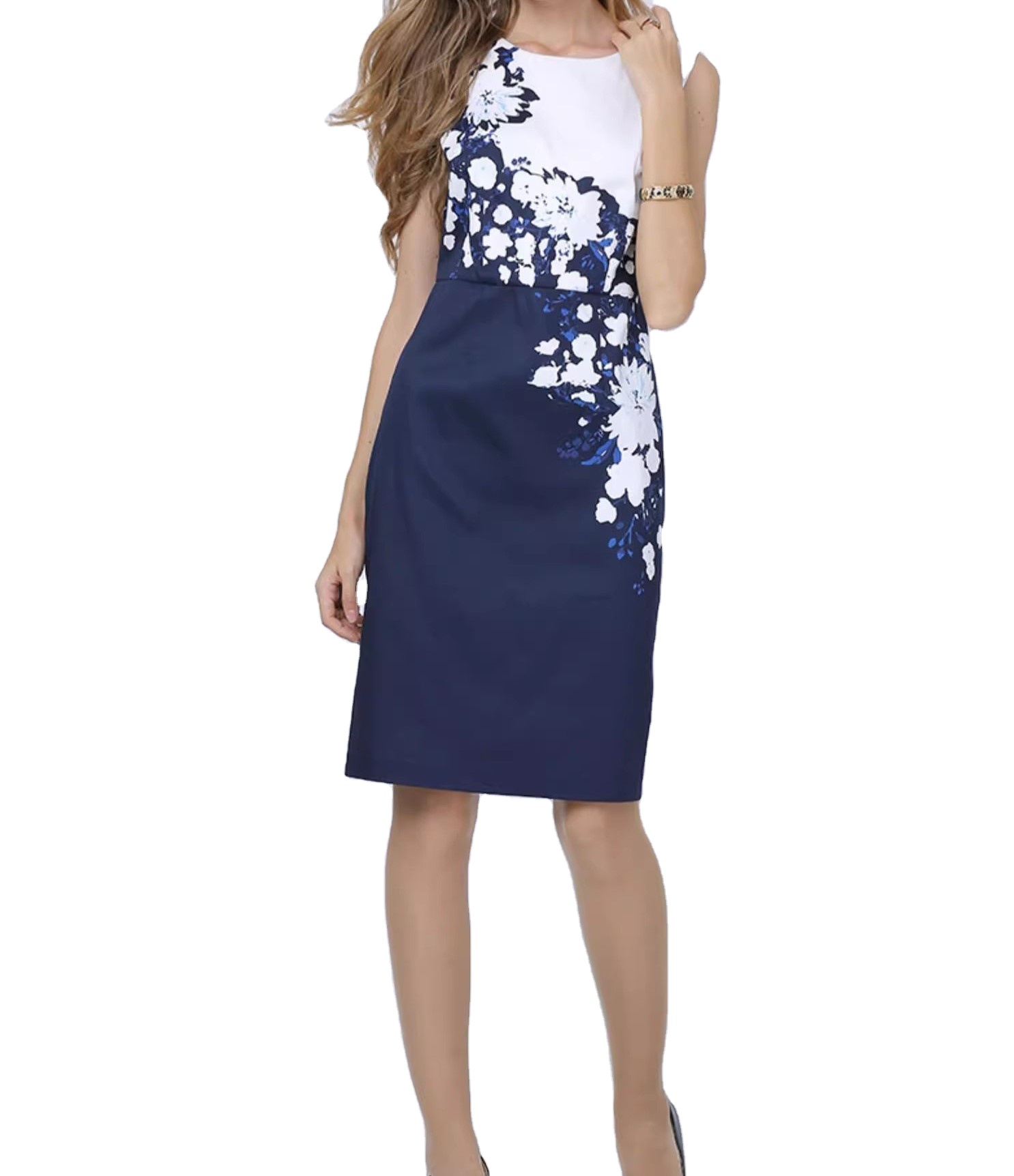 blue dress for baby girl Blue & White Porcelain Pattern Chinese Style Wedding Dress with Cathedral Train Blue / 3XL main image 0