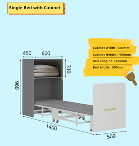 Cama Murphy de MDF que Ahorra Espacio con Armario y Almacenamiento, <span class=keywords><strong>Literas</strong></span> Cómodas para Aulas Escolares y Niños de Preescolar - Product Image 2