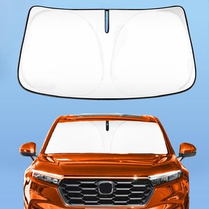Parasol para Parabrisas Delantero con Martillo de Seguridad de Emergencia, Diseño Plegable, Protección UV UPF 50+, Plateado+Negro, Tela Pongee 190T - Product Image 1