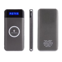 Pengisi Daya Nirkabel 10000mAh Pengisi Daya Portabel Ponsel Powerbank Senter LED Kanan untuk iPhone Xiaomi Android USB Ponsel