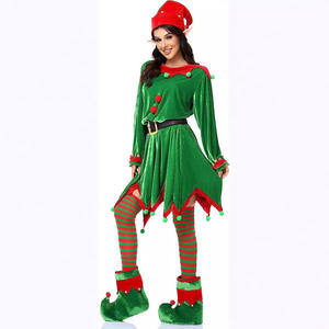 Disfraz de Parturience CuteChristmas para mujer adulta, vestido verde con longitud de tripulación transpirable para fiestas de invierno - Product Image 5