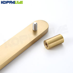 มือจับลิ้นชักตู้เสื้อผ้าสไตล์มินิมอล Koppalive สีทองหรูหรา มือจับและปุ่มตู้ครัว ทองเหลืองขัดเงา - Product Image 4