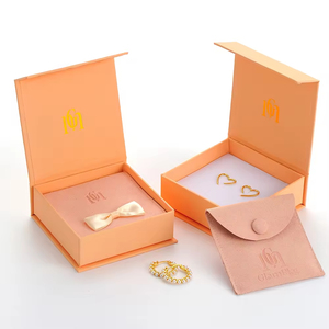 GLAMPKG Magnet Boxes <b>Orange</b> Magnetic Closure Jewellery Gift <b>Paper</b> Box Luxury Folding Magnetic Jewelry Packaging Box - Product Image 5