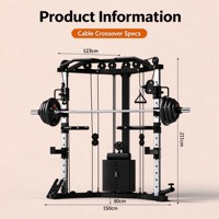 Mesin Latihan Fungsional Kabel Crossover dengan Pulley Ganda yang Dapat Disesuaikan, Peralatan Gym Rumahan untuk Kekuatan dengan Tumpukan Beban