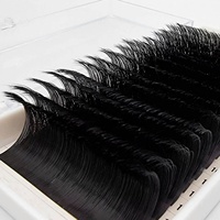 Plateau à cils mats en cachemire synthétique 3D personnalisé D-Curl 20mm de long Extensions de cils en faux vison Boîte emballée souple de style naturel