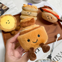 Nouveau design 2026 : Porte-clés en peluche série alimentaire – Hot-dog, pain, tarte, dessert – Breloque de sac, pendentif décoratif