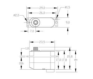Servomoteur numérique micro ultra mini S1009D 7.4V 3KG 360° °   Servomoteur RC personnalisé en métal pleine alliage, longue durée de vie, pour <span class=keywords><strong>hélicoptère</strong></span> RC - Product Image 3