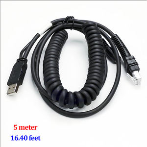 SOTESIN 5M USB lector de código de barras pos Cable de escáner para Zebra <span class=keywords><strong>LI3608</strong></span> LI3678 DS3608 DS3678 espiral en espiral VCC 12V potencia - Product Image 2