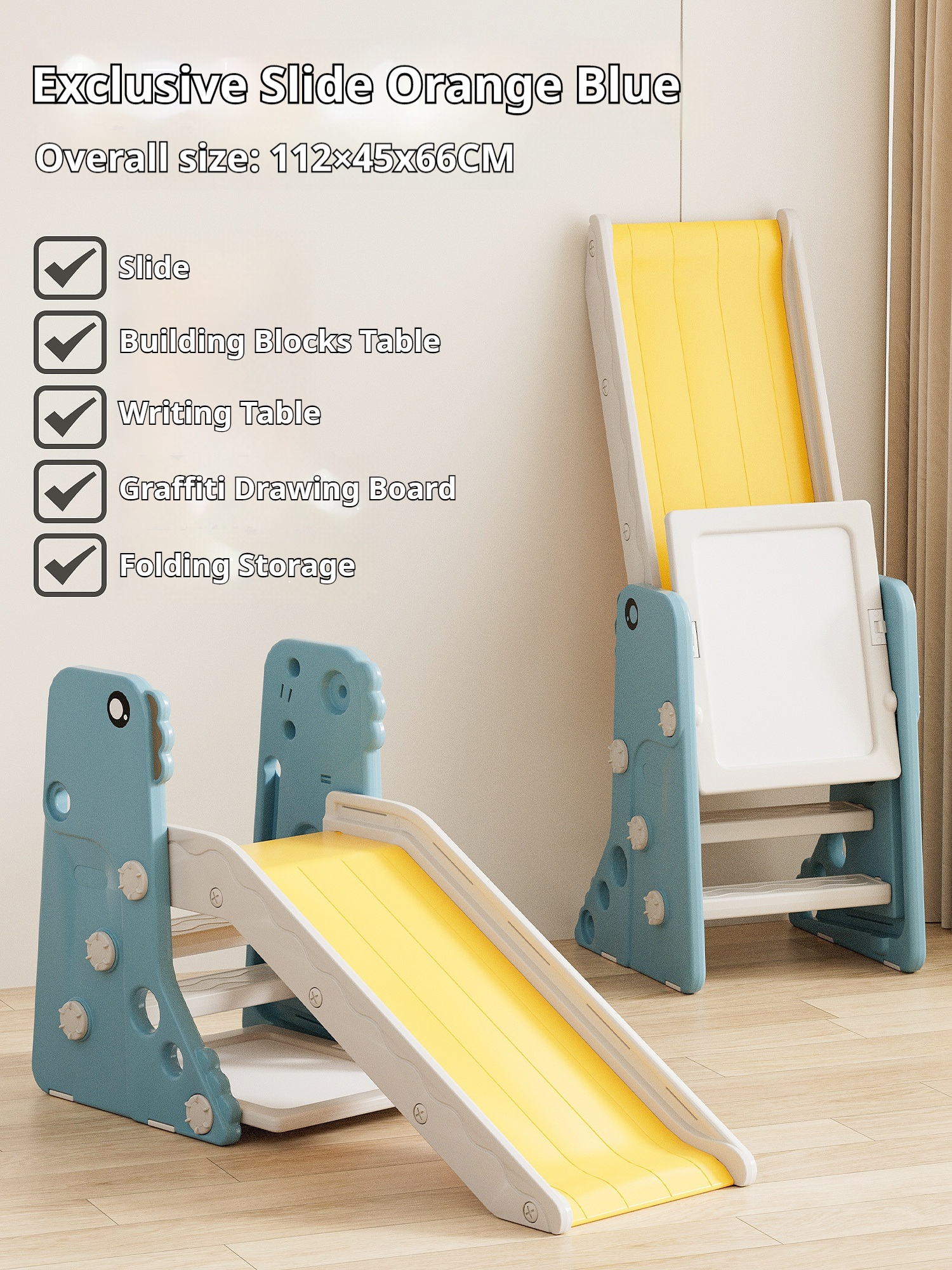 Foldable model with drawing board -Yellow