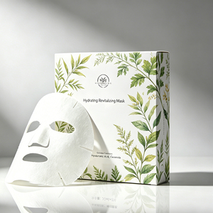 Boîte d'emballage pour masque facial personnalisable en matériaux recyclés avec doublure en éponge, fermeture magnétique, finition brillante/mate, revêtement UV - Product Image 1