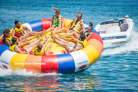 Jouets d'eau rotatifs gonflables pour l'été fou, bateau Disco, Tube remorquable/bateau ovni gonflable pour le divertissement aquatique