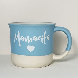 Taza de Cerámica Personalizada con Diseño de Corazón Mamacita, Color Azul y Blanco, con Asa, Taza Individual para Regalos y Ocasiones - Product Image 1