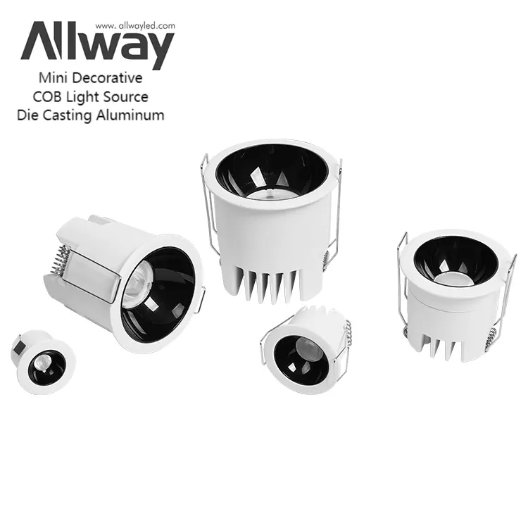 Allway Lampu Sorot Tersembunyi Dekorasi Mini, Wadah Cahaya Downlight LED Dalam Ruangan 2 3 5 8 12 Watt