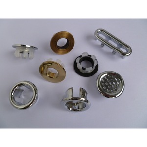 Chrome Overflow Hole Cover Round 2 In To 2.9 In Screw In Easy Cleaning Bath Hardware Set - Product Image 3